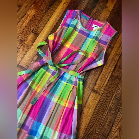 Vintage 90s J.B.S plaid midi dress - Picture 2 of 4